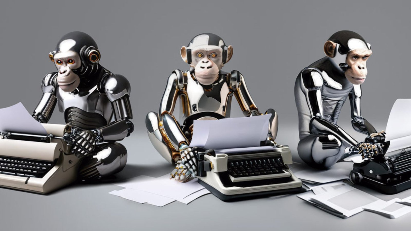 AI robots typing 